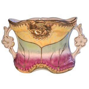 Antique 1910s German Hand Painted Porcelain Vase Art Vessel 6"x3"